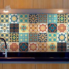 Stickers Tiles Kitchen Bathroom Tiles Mosaic PVC Wall Glass 15x15