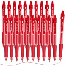 Shuttle Art Red Gel Pens, 20 Pack Retractable 0.7mm 1 Count Pack of 20 ,