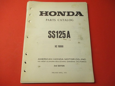 #ad OEM ORIGINAL HONDA PARTS CATALOG MANUAL 1968 SS125 $49.99