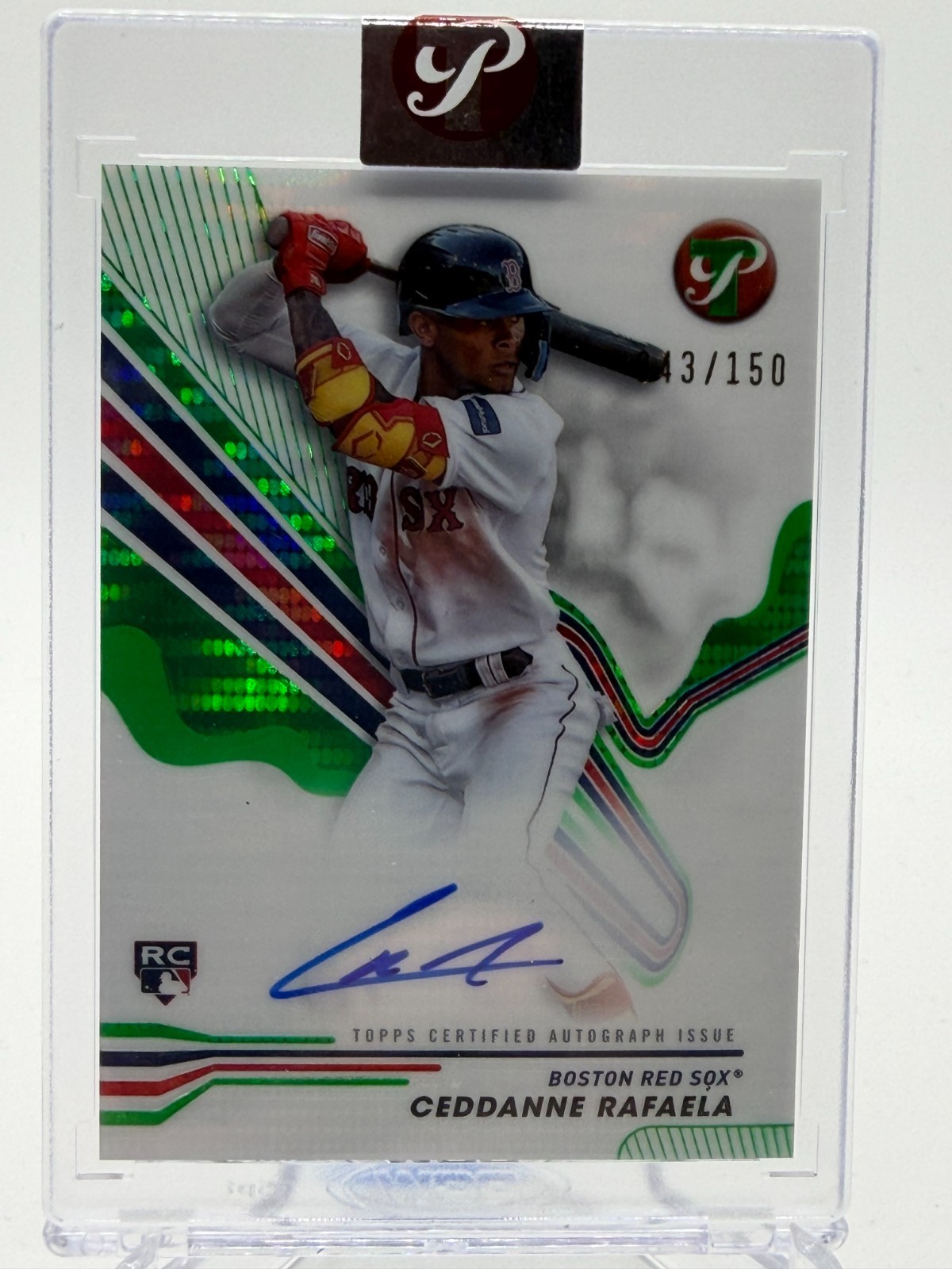 2024 Topps Pristine Auto Ceddanne Rafaela #PA-CR Green Pulsar Refractor /150