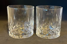 2 Jim Beam Black Bourbon Whiskey Rock Bar Glasses Clear Cut Crystal Style NEW