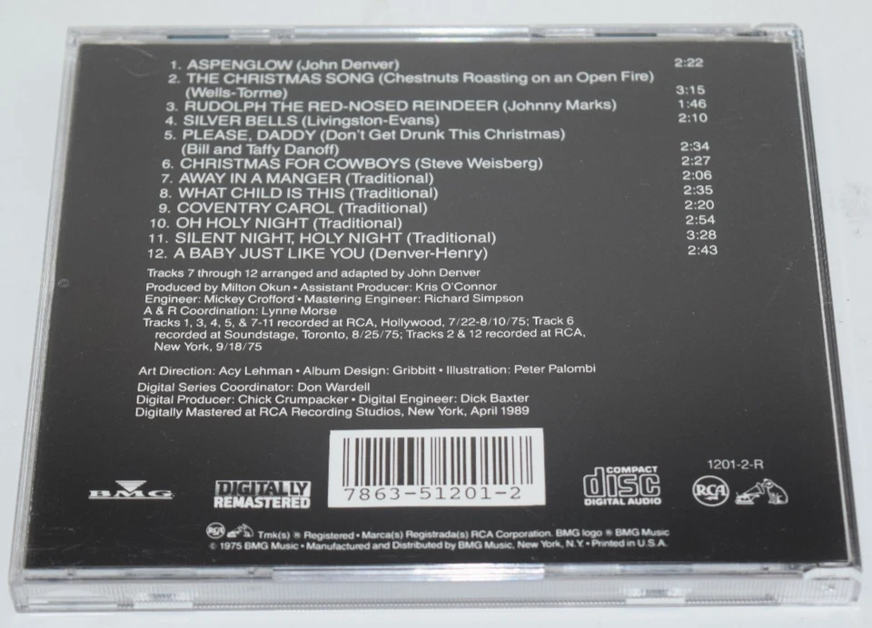 John Denver Rocky Mountain Christmas Audio CD 1975 BMG LN Foto 3 de 4
