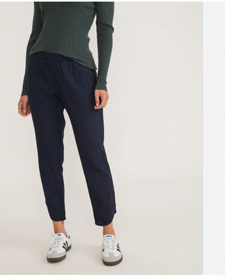 Marine Layer Allison Pant Womens XLarge Navy Dolphin Hem Ankle Cropped