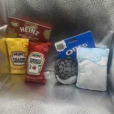 Cat Toys Heinz Tomato Ketchup & Yellow Mustard Packets Plush Catnip Crinkle BN11