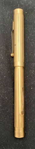 PLUMA ESTILOGRÁFICA DE COLECCIÓN EE. UU. MABIE TODD LLENA DE ORO, CAZA "F" DORADA NUEVA EN CAJA MARCADA c1920 g - Imagen 6 de 15