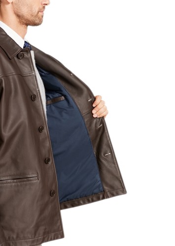 brooks brothers genuine leather coats & jackets