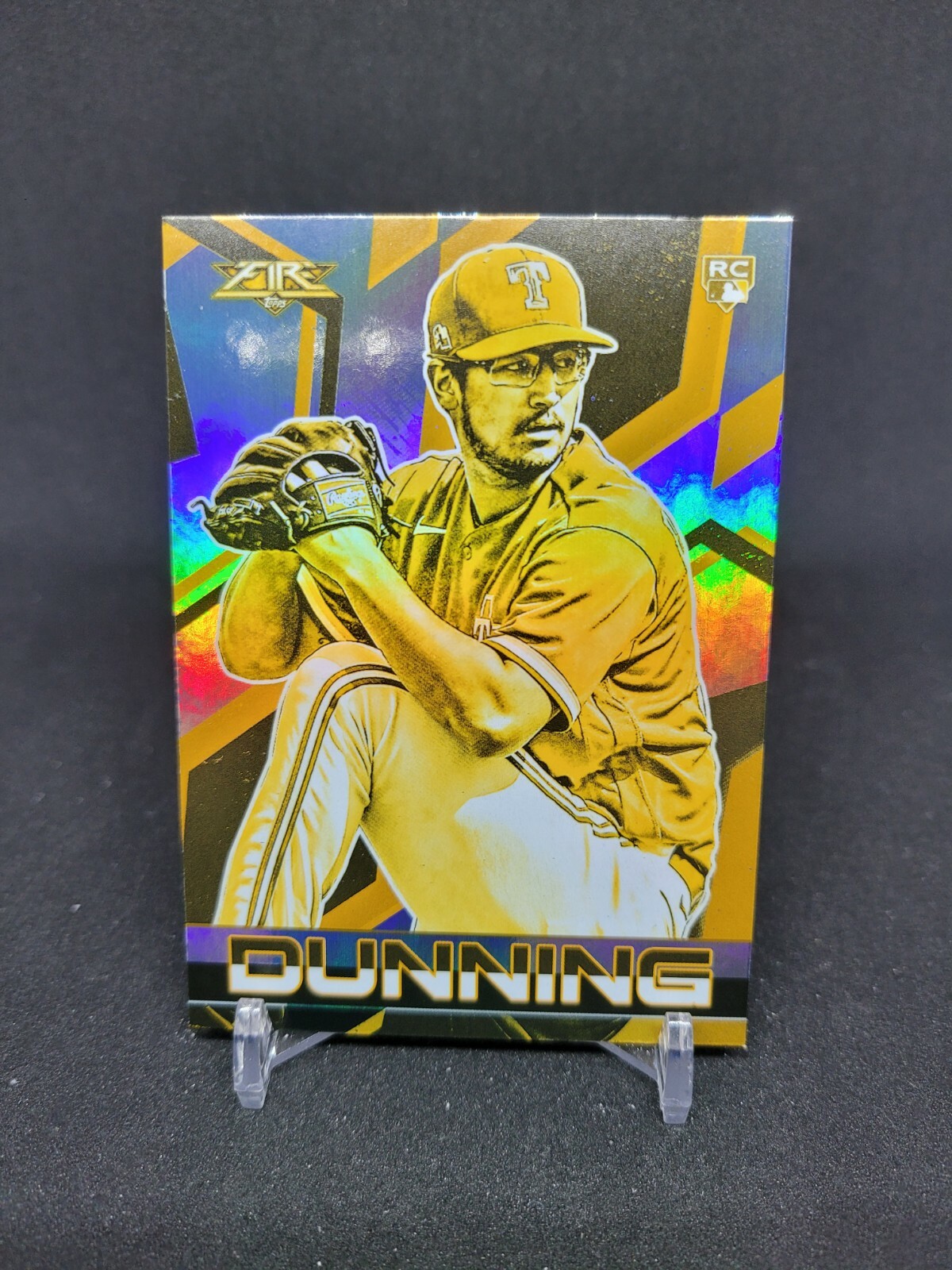 Dane Dunning 2021 Topps Fire GOLD MINTED RC ROOKIE #23