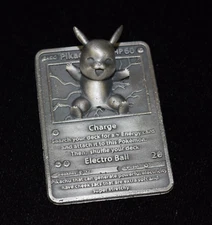 Hand Pour: Pikachu Card 1 Troy Oz .999 Pure Silver Figurine