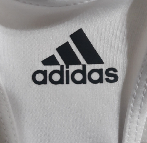 Sujetador deportivo Adidas Climalite talla pequeña blanco y negro logotipo - Imagen 5 de 6