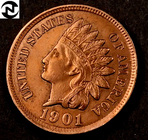 1901 Indian Head Penny Cent ~ Choice BU (red) ~ Four Diamonds! (I383)