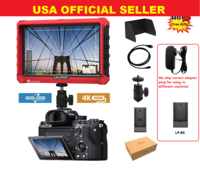  Lilliput A7s 7''1920x1200 4K HDMI DSLR Camera field monitor w/F970+LP-E6+AC ADA 
