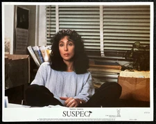 SUSPECT Original Movie Lobby Card Poster Cher Legal Mystery Thriller