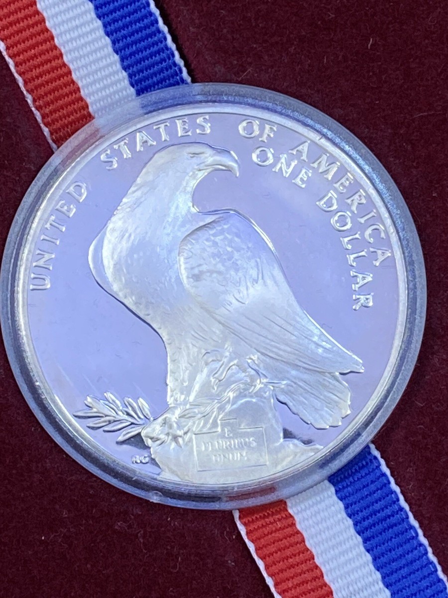 1984-S US Olympic Game Los Angeles Silver Dollar. Original Box KM