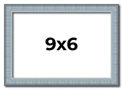 9x6 Frame Blue Scuffed Farm Board Solid Wood Picture Frame Width 0.75 Inches | I