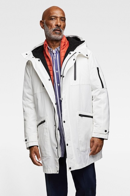 Zara Men Combined Parka With Contrast Trims White 1792/364 Sz L NWT | eBay