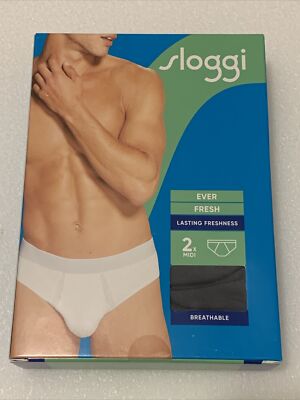 Sloggi men's under ware (X2) Midi Large Grey Ever fresh