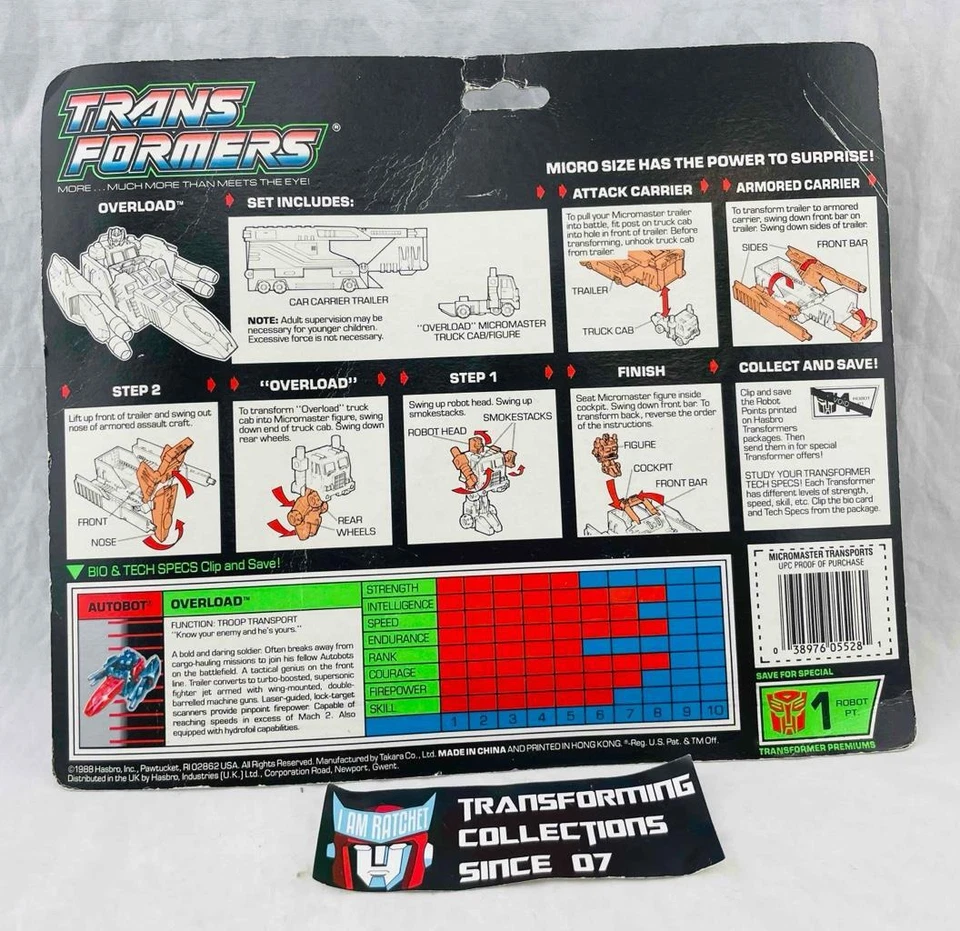 Transformers Original G1 1990 Micromaster Overload MOSC Sealed - Image 2 of 2