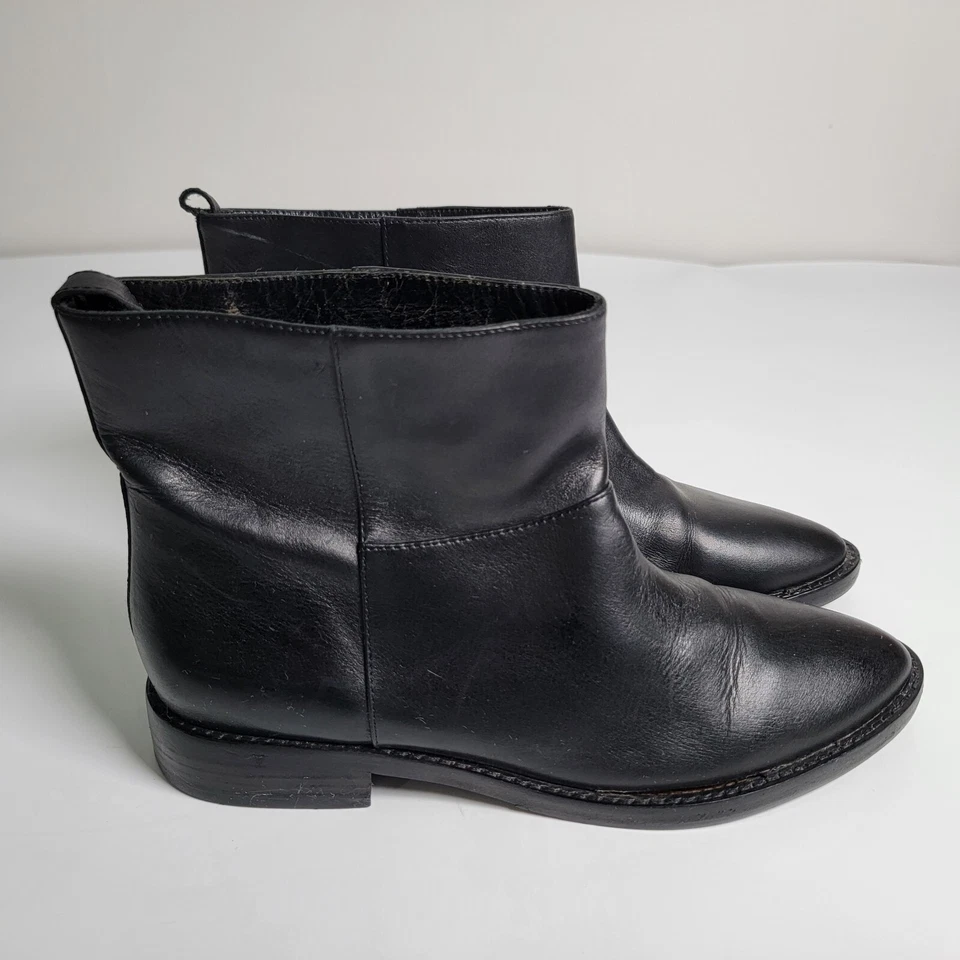 Женские черные сапоги Theyskens' Theory на плоской лодыжке сделаны в Италии 38,5 евро США 8 М [B16] - Изображение 4 из 4