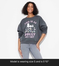 NWT Peanuts Snoopy Women s Sweatshirt This Is As Jolly As I Get Size XXL
