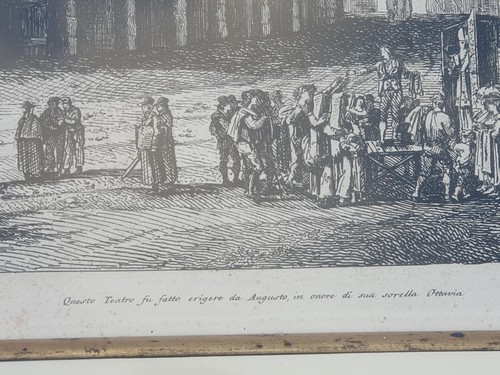 Framed Luigi Rossini Engraving Teatro Di Marcello Rome 1824, 76 x 68 cm - Picture 7 of 11