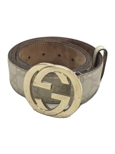 Gucci Belt Leather White Interlocking 