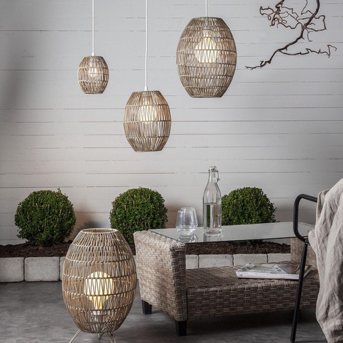 Star Trading Lampenschirm Linde, Rattan, Beige, E27, Außenbereich, 30 cm - Bild 4 von 5