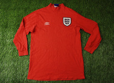 ENGLAND TEAM 1963-1970 90'S FOOTBALL L/S SHIRT JERSEY AWAY UMBRO REPLICA SIZE L