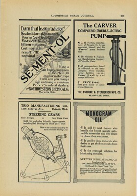 1912 Osborne & Stephenson Co. Ad: Carver Tire Pump - Plainville, Connecticut