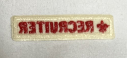 Parche de uniforme de tira de reclutador vintage sarga Boy Scout BSA rojo blanco - Imagen 2 de 2