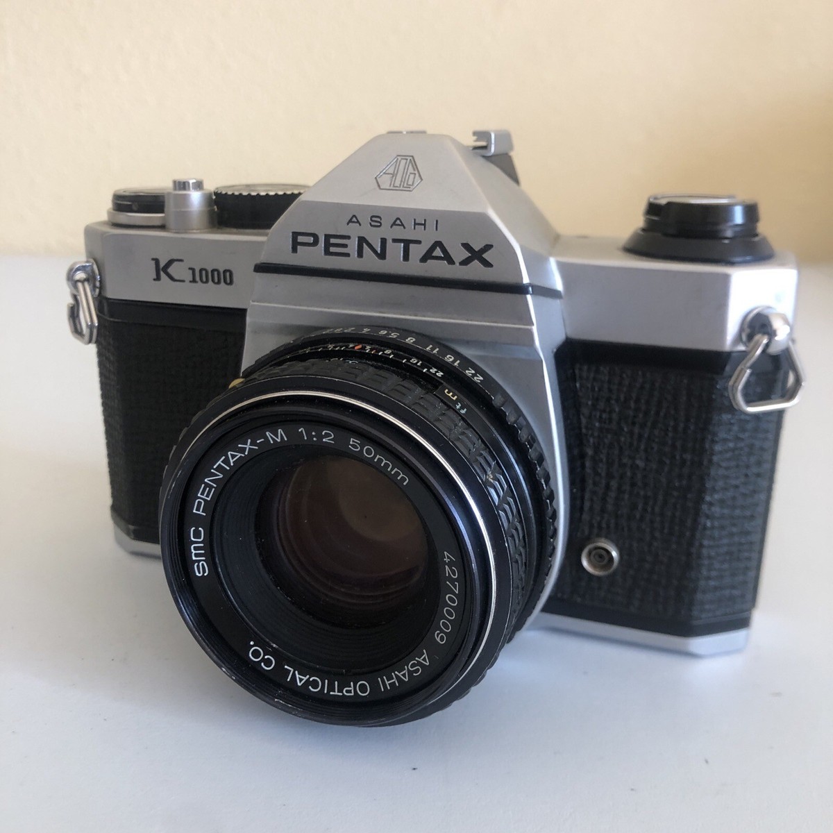 Asahi Pentax K1000 Camera w/Asahi SMC Pentax f/2 50mm Lens TESTED