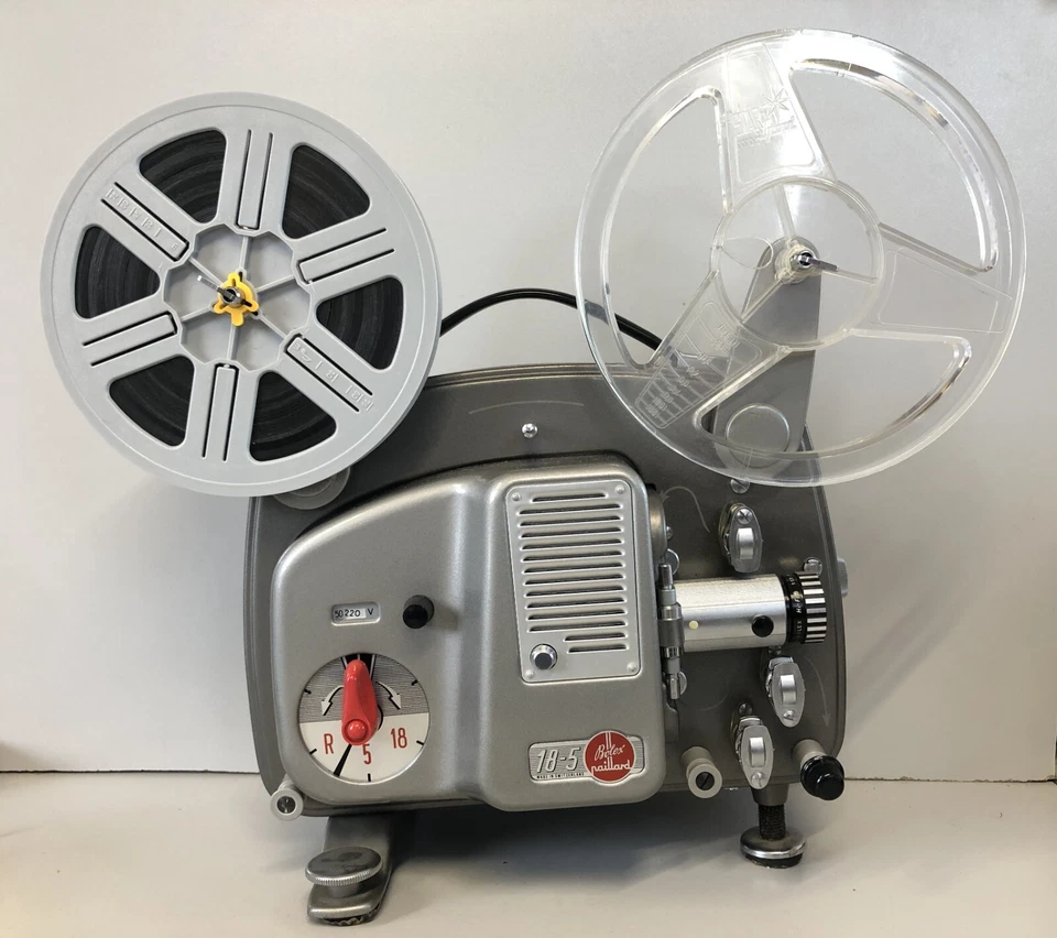PROIETTORE VINTAGE Projector 18-5 Paillard Bolex 8mm SCHERMO BOBINE FUNZIONANTE! - Immagine 2 di 4