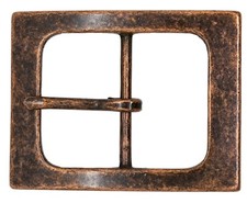 1-1/2" 38mm Rectangular Center Bar Belt Buckle Aged Bronze Finish - High Quality