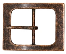 1-1/2" 38mm Rectangular Center Bar Belt Buckle Aged Bronze Finish - High Quality