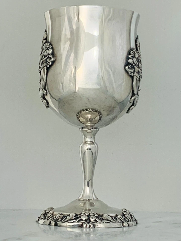 REED & BARTON King Francis Water Goblet 6-1/2" Silver Plate 1659 Chalice Cup GUC - Image 2 of 4