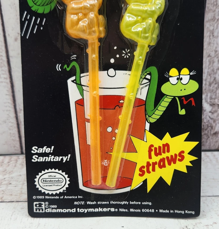 Vintage 1989 Nintendo Fun Straws Mario Bros Diamond Toymakers New in Package - Image 4 of 4