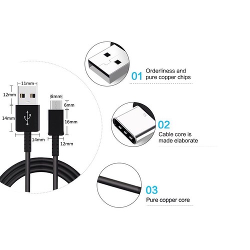 Genuine Samsung 1M/2M USB to USB-C Fast Charge Cable S21 S20 S23 Plus - Picture 3 of 8