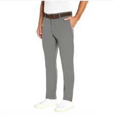Banana Republic Flat Front Chino Pants Slim Fit Straight Wicking Gray Mens 40x34