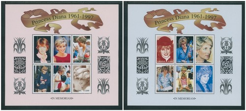 Ghana Scott #2004-2005 MNH SHEETS of 6 Princess Diana 1961-1997 CV$11+ 439661