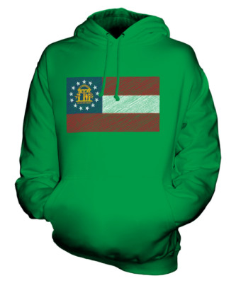 GEORGIA STATE SCRIBBLE FLAG UNISEX HOODIE TOP GIFT GEORGIAN FOOTBALL