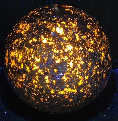 Natural Flame's stone Sphere crystal ball reiki healing 9600G UV Reactivecrystal