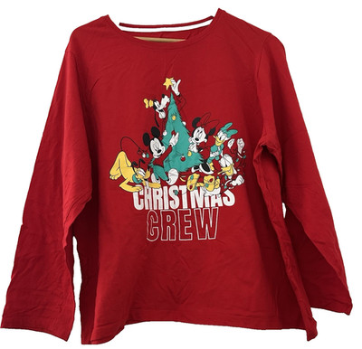 PRIMAEK.  ROTES LOUNGEWEAR-TOP AUS 100 % BAUMWOLLE MIT WEIHNACHTSDRUCK.  GR 2XL/22/24