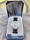 Seiko RARE Chronograph Vintage Mens Watch 36mm Age of Discovery Needs battery