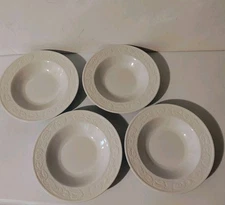 Pfaltzgraff Monticello Large Rim 9" Soup Bowl Embossed Vine Rim Set of 4