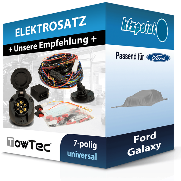 Towtec E-Satz 7Polig Universell Passend für Ford Galaxy FP Incl. Manual-image