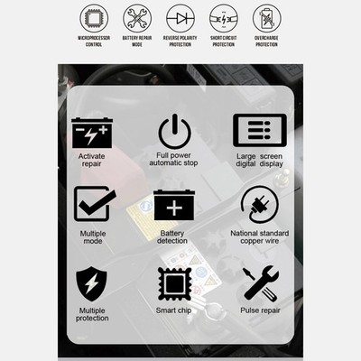FOXSUR 12V/6A Automatic Battery Chargers Pulse Repairing Charge Device HJBT