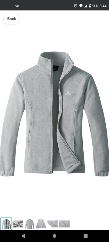 women's lightweight full zip white gray size large brand new! sharp!