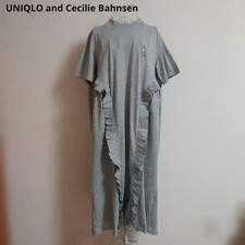 UNIQLO Cecilie Bahnsen Frill T-Shirt Dress New S/MDye Blue Style 2026SS JAPAN