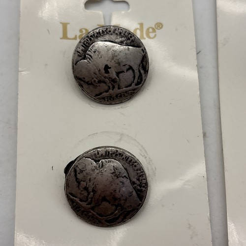 Lamode Buffalo US Coin Unique Buttons New Lot Of 8 (not Real Coins) Italy VTG - Picture 3 of 8