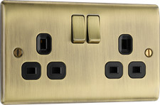 BG Nexus Metal Antique Brass Switches & Sockets Black Inserts Full Range