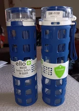 2 Ello Glass Drinking Cup 20 Oz Tumbler Silicone Sleeve BPA Free Dishwasher Safe